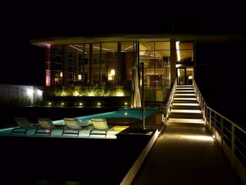 Pool at night